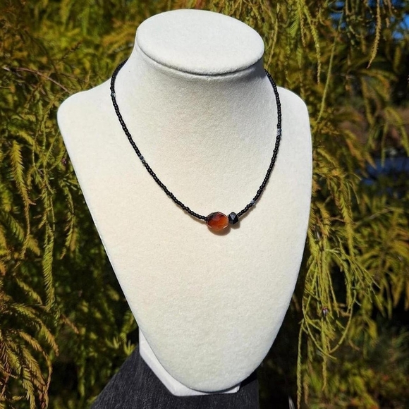 Carnelian, Tourmaline Necklace ~ Handcrafted Jewelry - Picture 5 of 9